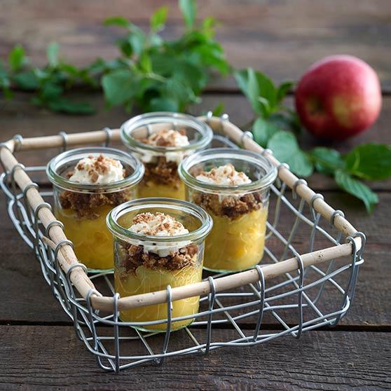Apple compote with salted crumble